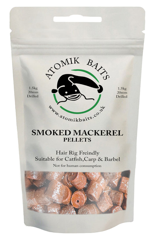 Smoked Mackerel - Catfish, Cap 20mm Flavored Pellets - PVA Friendly - 1.5 Kilo Bag