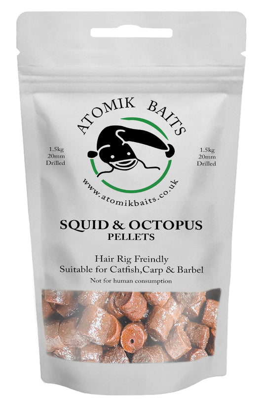 Squid & Octopus - Catfish, Cap 20mm Flavored Pellets - PVA Friendly - 1.5 Kilo Bag